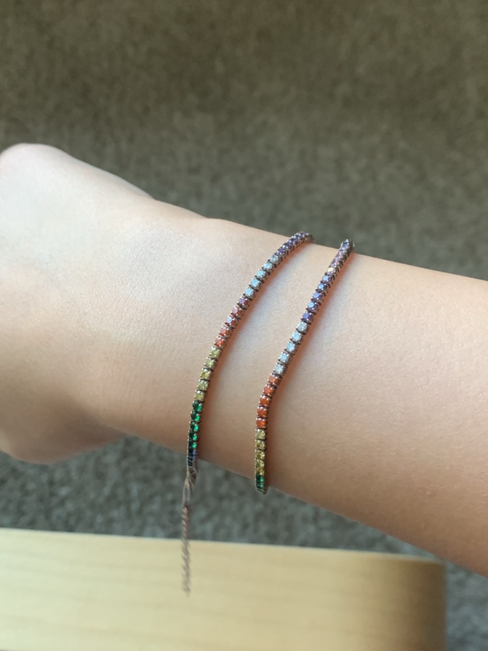 Sterling Silver Rainbow Crystal Tennis Choker